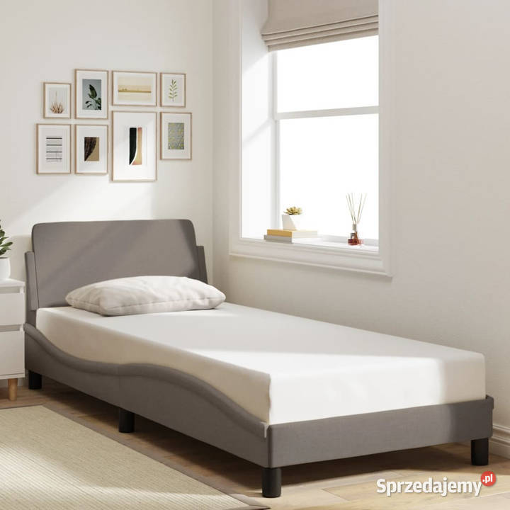 Rama łóżka z zagłówkiem bez materaca taupe 95cm Warszawa