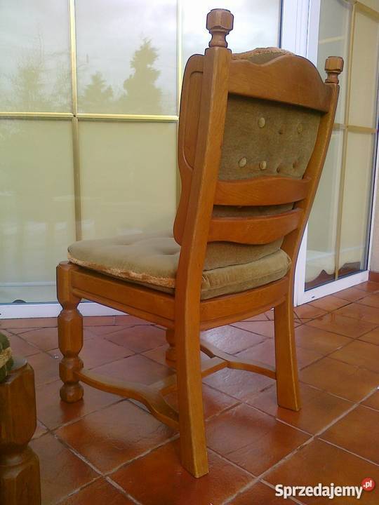 Krzesło dębowe fotel masywne drewniane tron 99cm Sulbiny