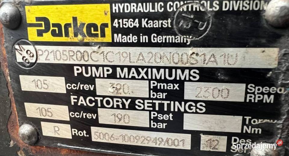 Parker P2105R00C1C19LA20N00S1A1U pompa Poznań sprzedam
