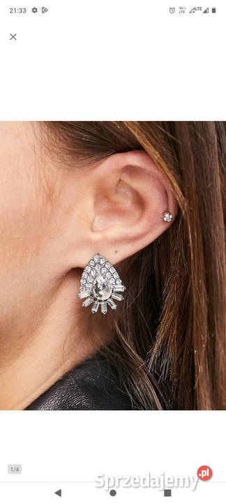 Wytworne Bogato zdobione kolczyki ślubne z Kraków