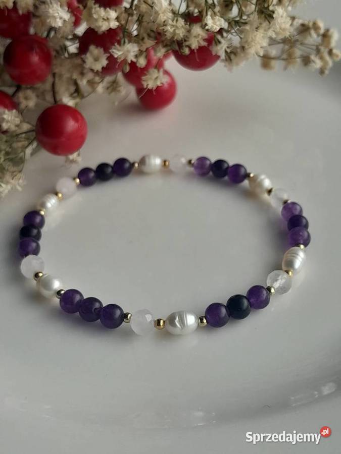 Kamienie naturalne Bransoletka Szczęścia Ametyst Busko-Zdrój