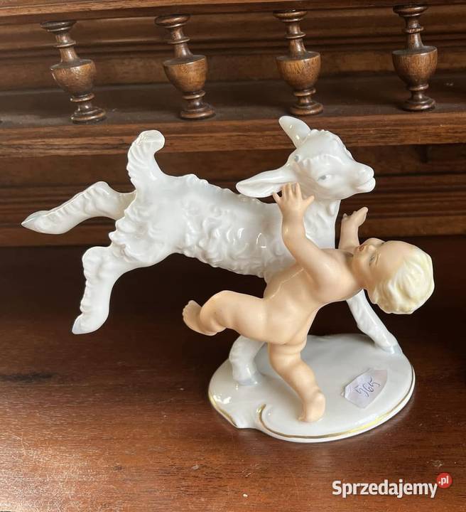 Figurka Putto z koziołkiem Schaubach Kunstl pomorskie Gdańsk sprzedam