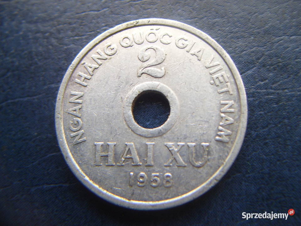 Stare monety 2 xu 1958 Wietnam Numizmatyka