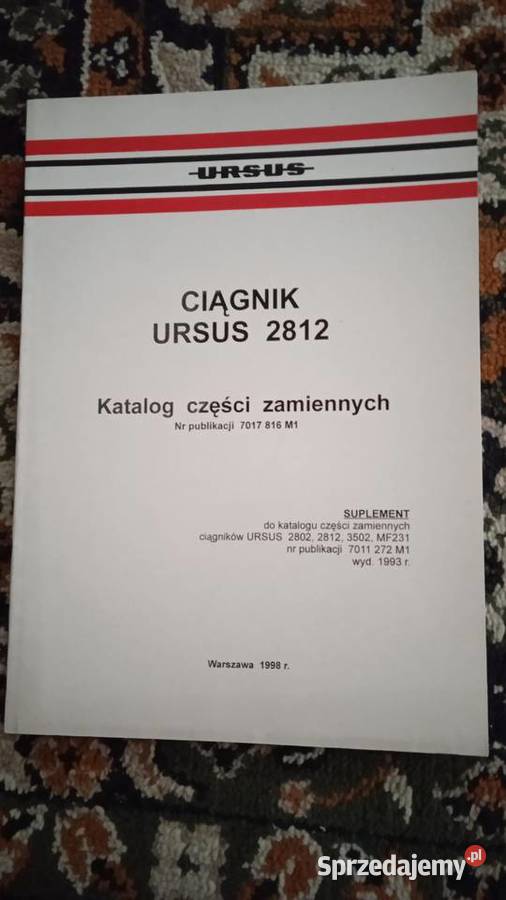 Katalog części suplement Ursus 2812 wydanie 1998 Lublin