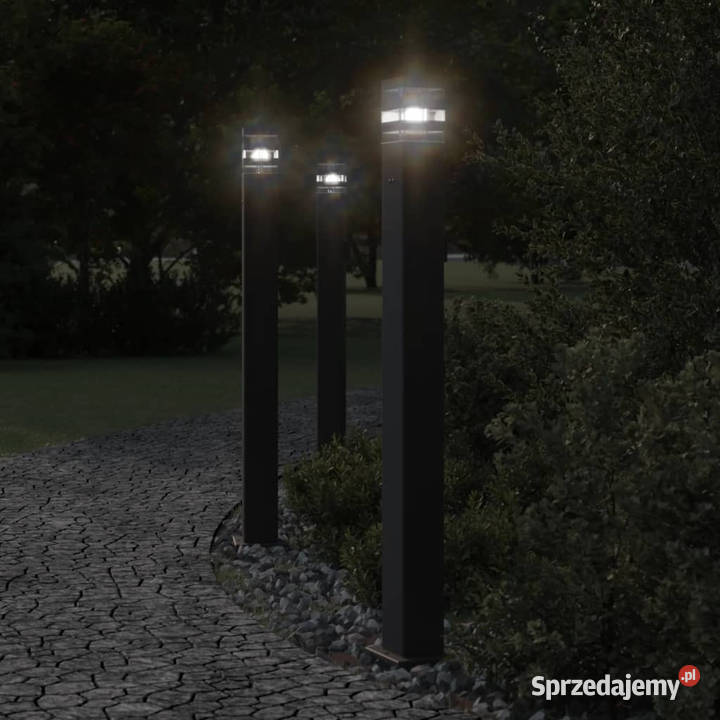 Zewnętrzne lampy stojące z gniazdem 3 czarne 110 mazowieckie