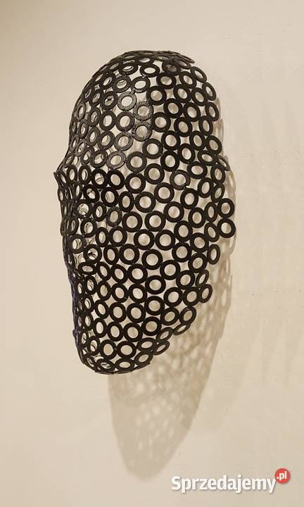 Rzeźba twarz 3D retro vintage industrial