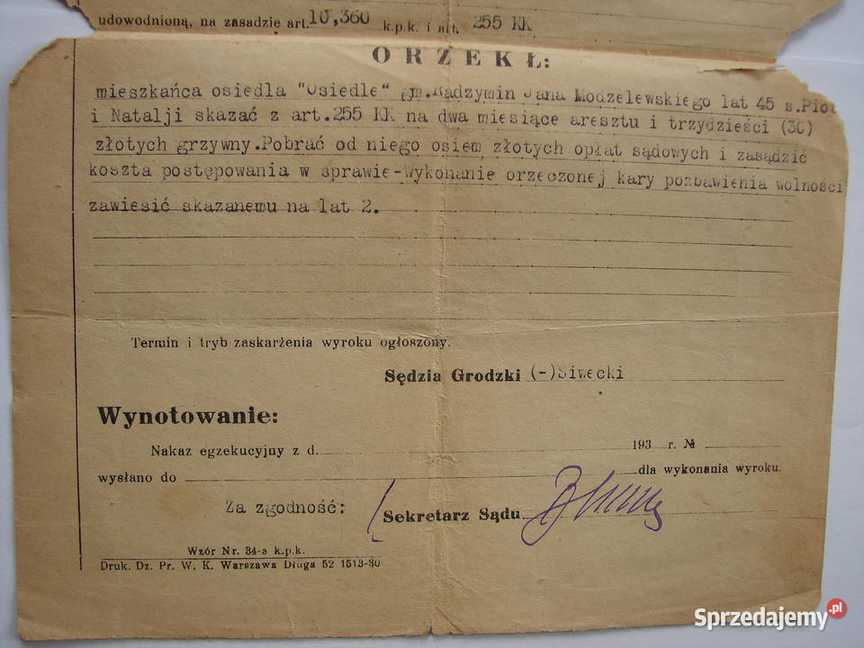 Osiedle Radzymin Sąd Grodzki zniesławienie Pocztówki i karty telefoniczne Warszawa