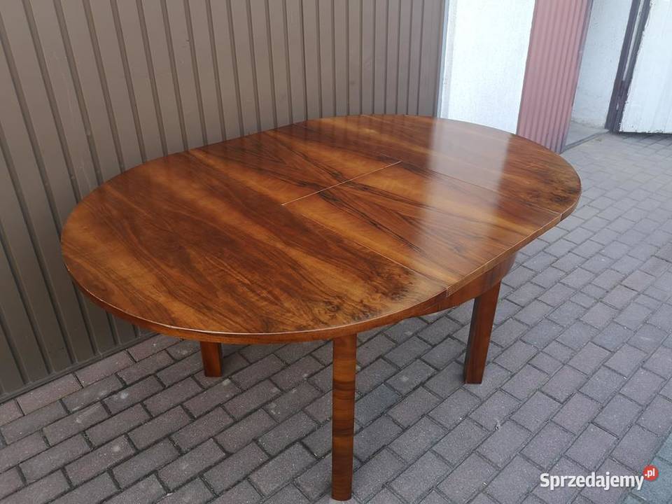 Stół ArtDeco Orzech Okrągły 110 Zgrabny Antyk Meble Swarzędz