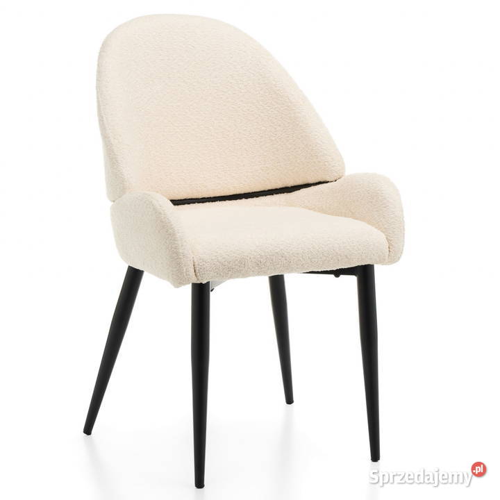 Krzesło Tapicerowane Bergamo Boucle Jasnobeżowe Tarchały Małe sprzedam