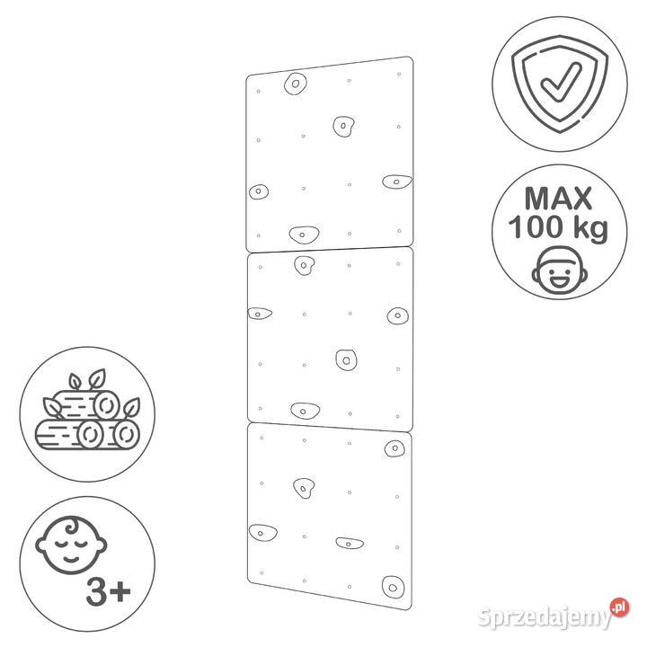ścianka wspinaczkowa kwadrat 3 drewno chwyty Panele dekoracyjne Kraków