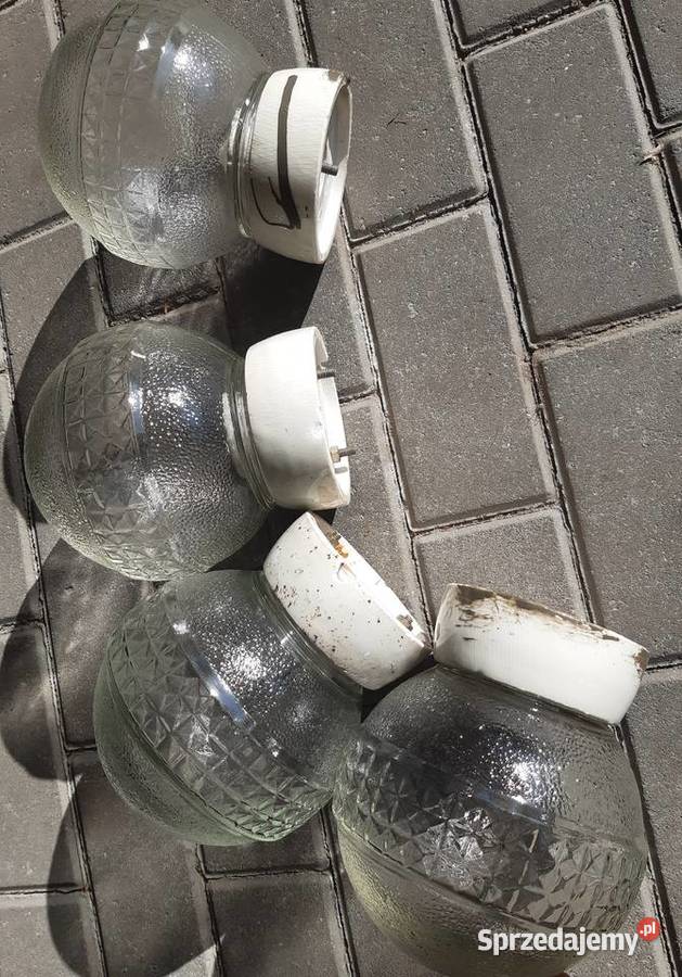 Lampy PRL vintage porcelana i szkło Retro oprawy przezroczysty Łomianki sprzedam