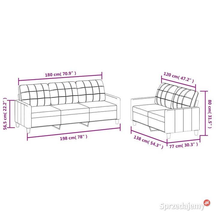 2osobowa sofa z poduszkami kremowa sztuczna Warszawa sprzedam