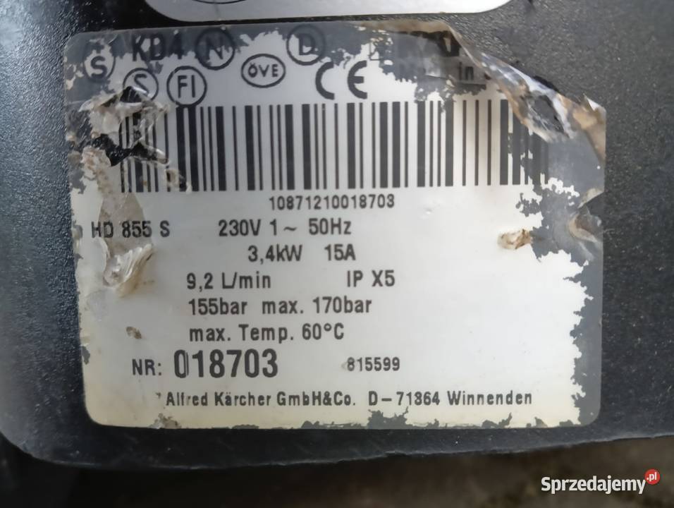 Myjka Karcher HD 855 S Gwarancja Wysyłka Serwis Radom sprzedam