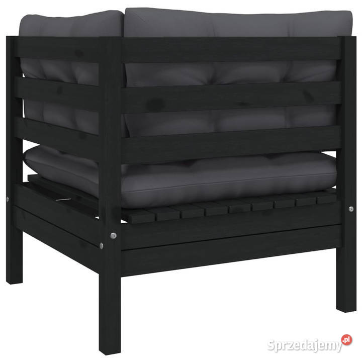 2osobowa sofa ogrodowa z poduszkami czarna Warszawa