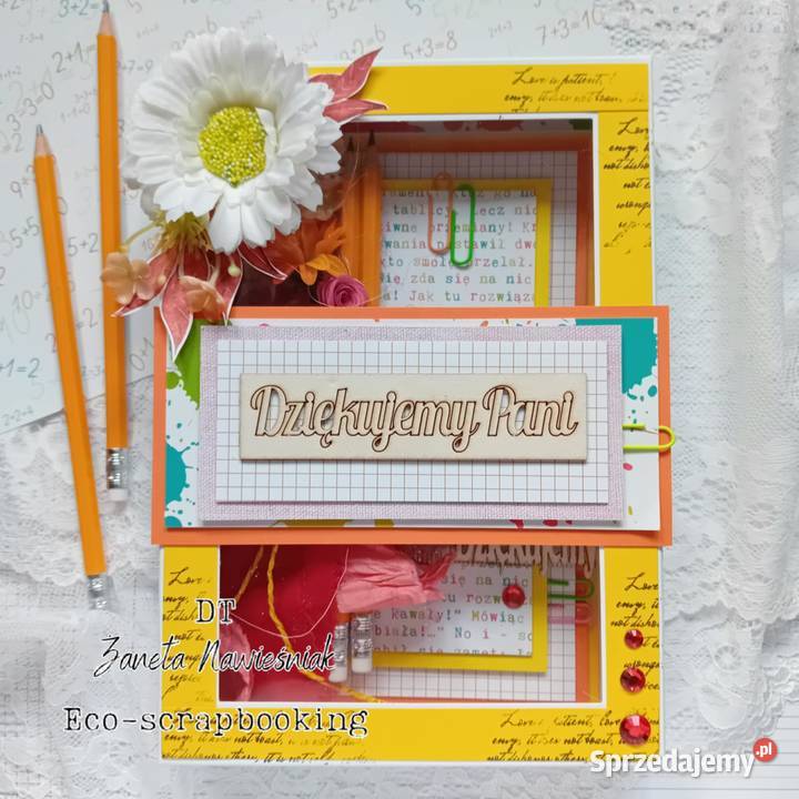 Dzień Nauczyciela kartka podziękowanie Rękodzieło małopolskie Mszana Dolna
