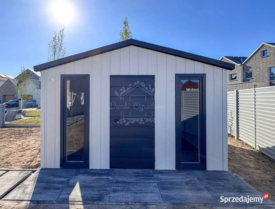 Domek ogrodowy 3x4 drzwi 4 x okno biały antracyt Legnica