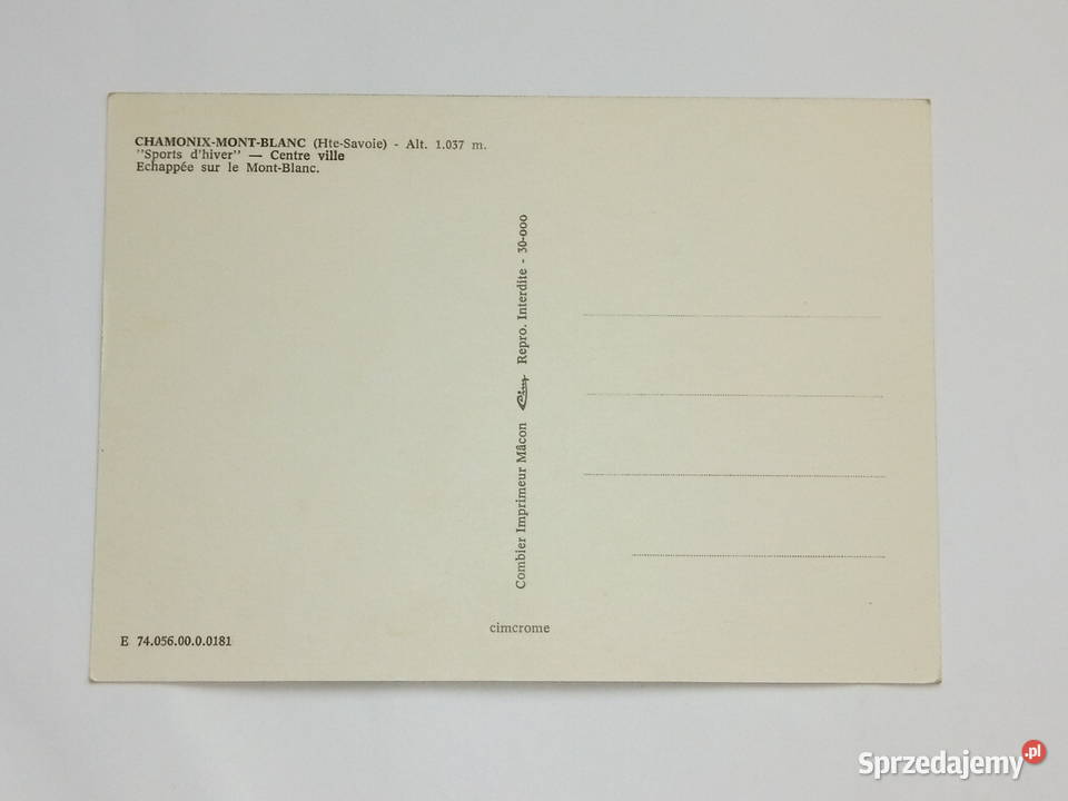 Pocztówka Chamonix Mont Blanc NOWA Dąbrowa Górnicza