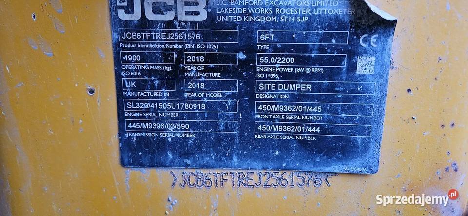 Wozidło budowlane jcb 6t1 terex thwaites z Limanowa