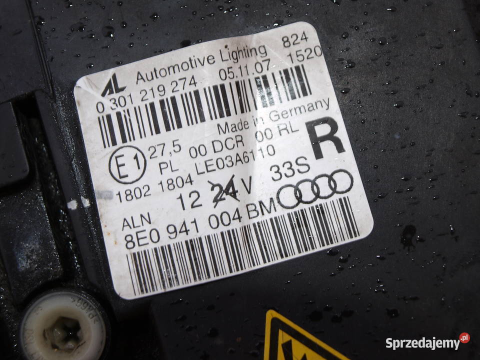 Audi A4 B7 lampa prawa przód Bi xenon 2004 2007r Lampy przednie wielkopolskie Kalisz