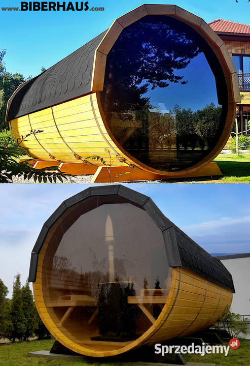 SAUNA Ogrodowa 400 OKNO 100 Beczka 500L Nowy Targ