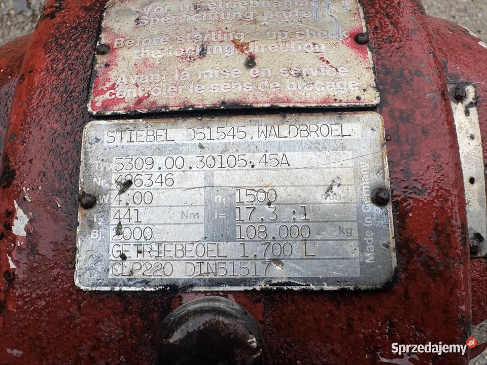 Silnik elektryczny z przekładnią 48kW Pozostałe Chojnów