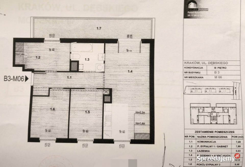 Sprzedam mieszkanie 61m2 Kraków Opatkowice