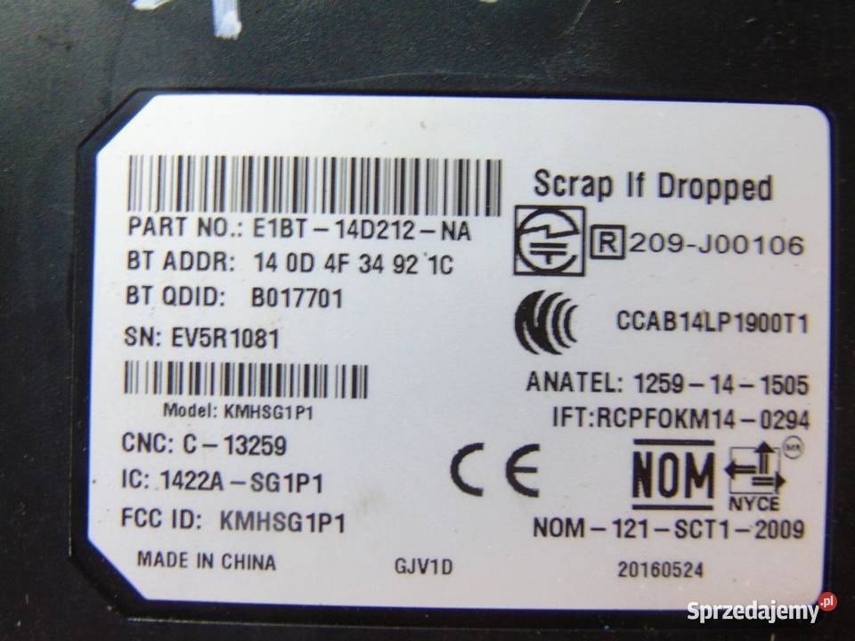 MODUŁ BLUETOOTH FORD ECOSPORT E1BT14D212NA osobowe