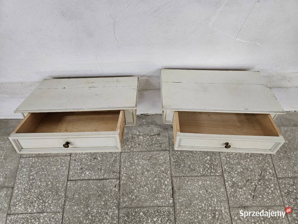 Dwie białe szafeczki nocne do powieszenia Nowy Sącz sprzedam