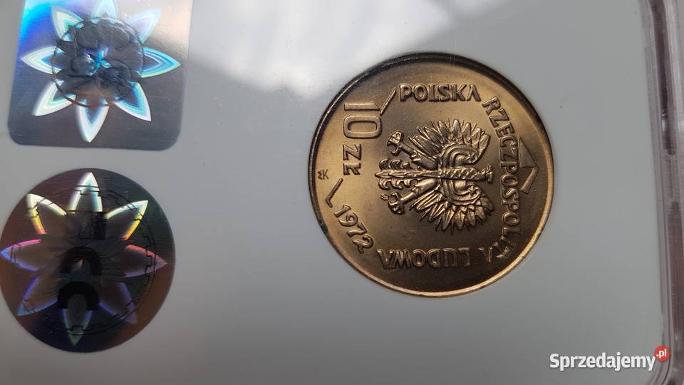 10 złotych 1972 50 lat portu w Gdyni MS68 holder Dąbrowa Górnicza sprzedam