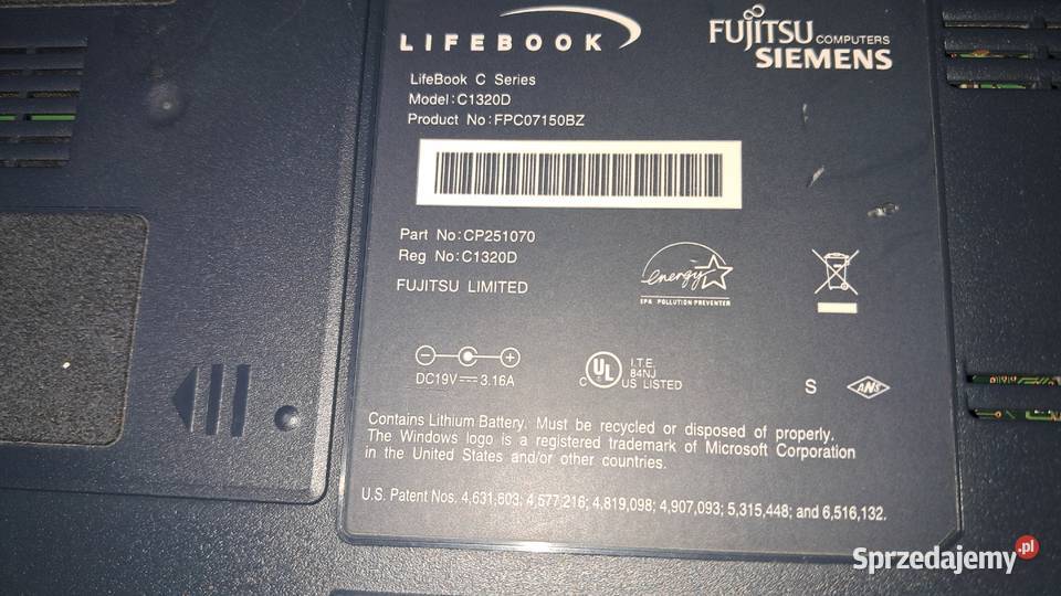 Laptop FujitsuSiemens LifeBook C1320D 500GB Fujitsu-Siemens