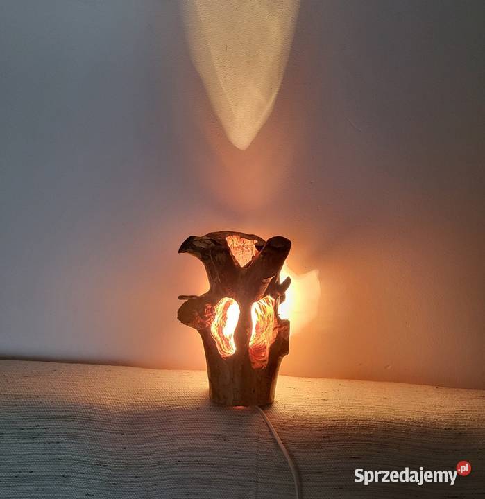 Lampa stojąca drewno handmade małopolskie Zakliczyn sprzedam