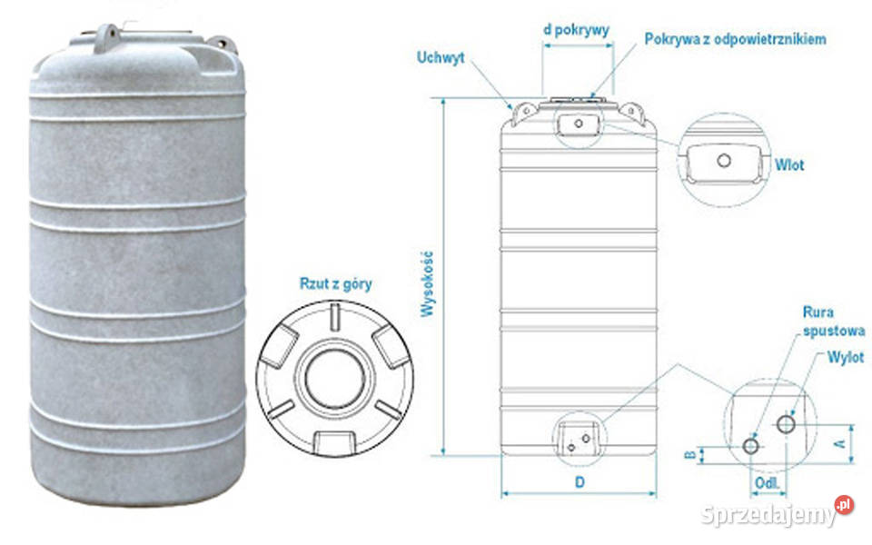 Zbiornik na deszczówkę 1000L Jasny Granit Oława sprzedam