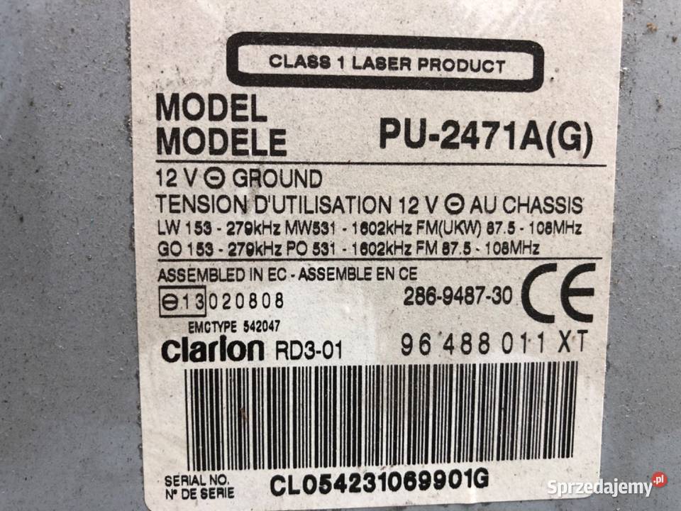 RADIO CITROEN C3 I 96488011XT ODTWARZACZ