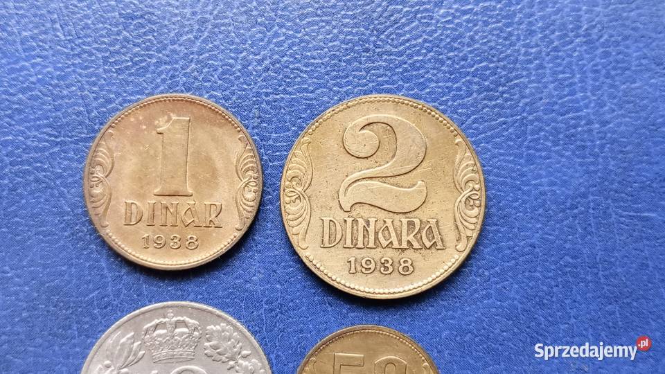 Stare monety Jugosławia 1938 50 para 1 dinar 2