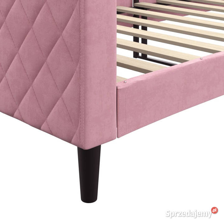Łóżko dzienne różowe obite aksamitem 80x200 Łóżka Warszawa
