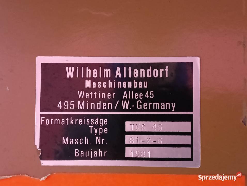 Piła formatowa Altendorf 45 Wejherowo