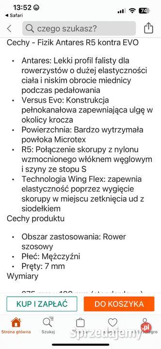 Sprzedam siodełko roweroweszosowe firmy FIZIK Wrocław sprzedam