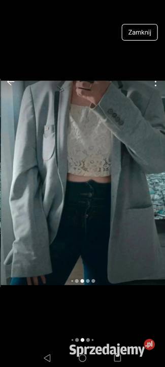 Marynarka szara o kroju męskim Pinterest Old Krosno sprzedam