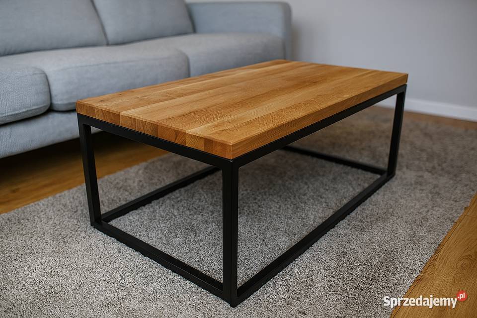 Stolik Kawowy Dębowy LOFT Ława 100 Lite Drewno 50cm Poznań