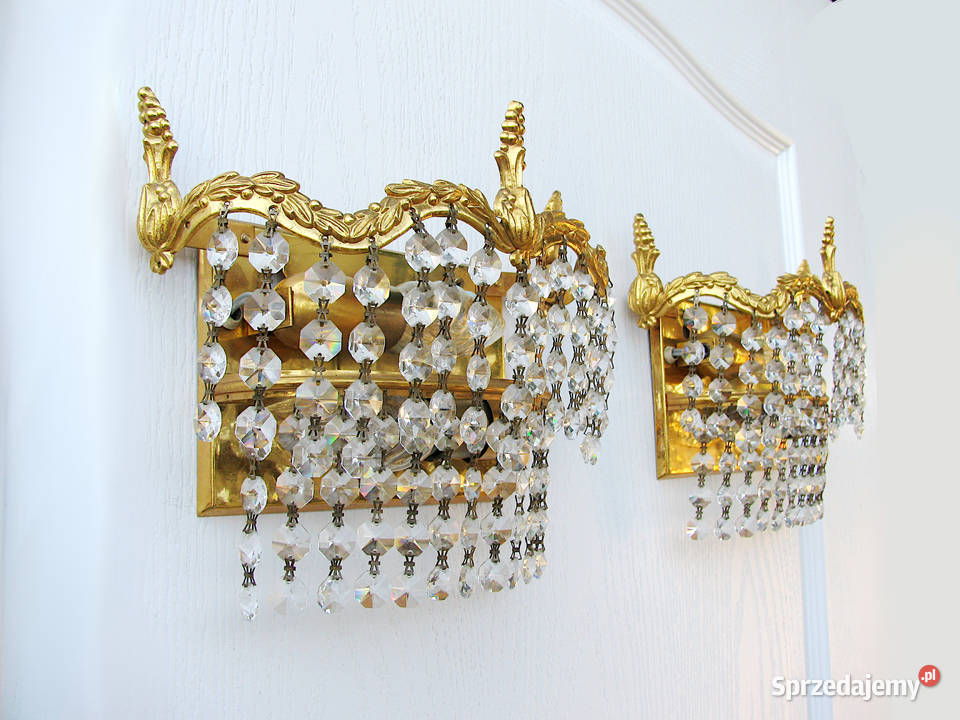 2 kinkiety mosiądz Kryształki II Szczecinek