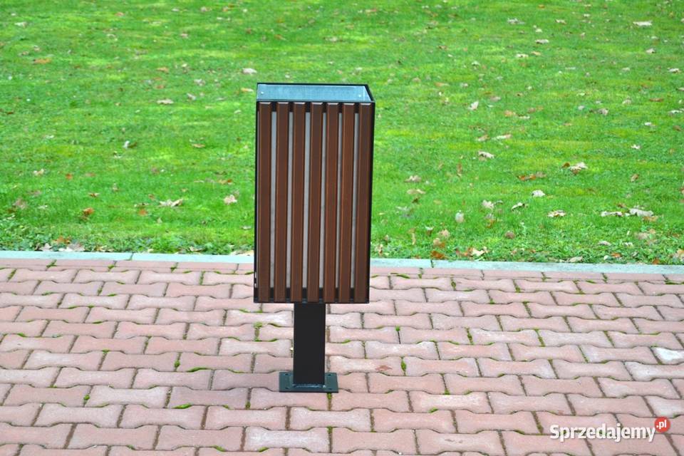 Kosz na śmieci miejski parkowy stalowy uliczny Opole