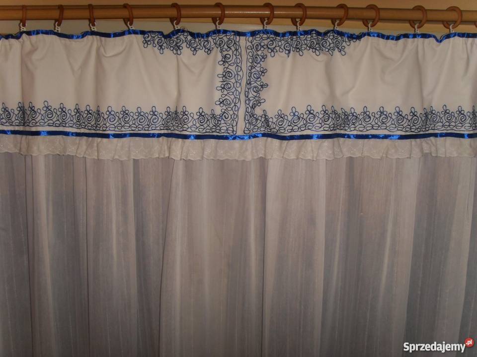 FIRANKA Z FALBANĄ ORYGINALNA HAFT WYSTRÓJ OKNA Wystrój okien dolnośląskie Wrocław