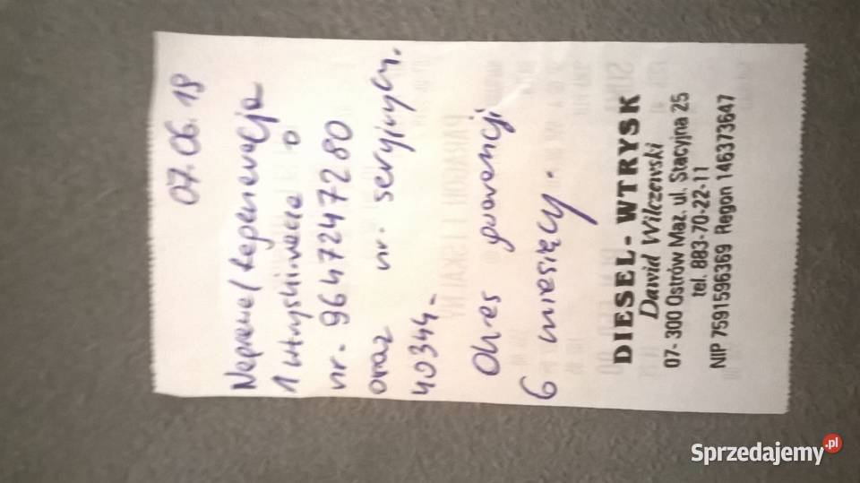 Wtryskiwacz Ford Volvo Citroen Peguoet mazowieckie