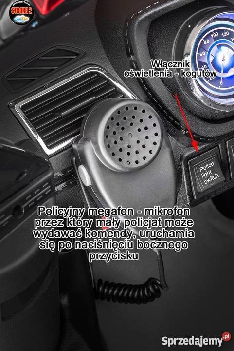 MEGA POLICJA Z MEGAFONEM I RADIEM MIĘKKIE Pojazdy elektryczne i spalinowe