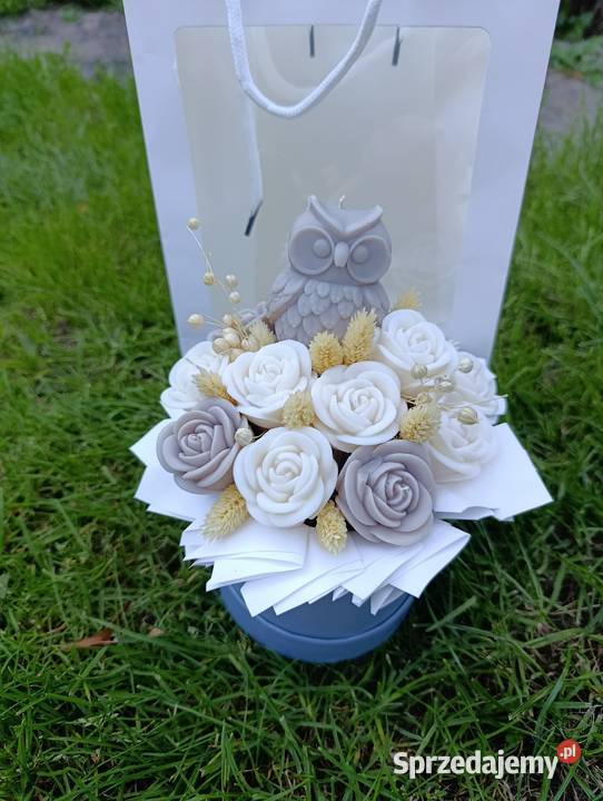 Flower box kwiatowy ze świec sojowych Pozostałe Łódź