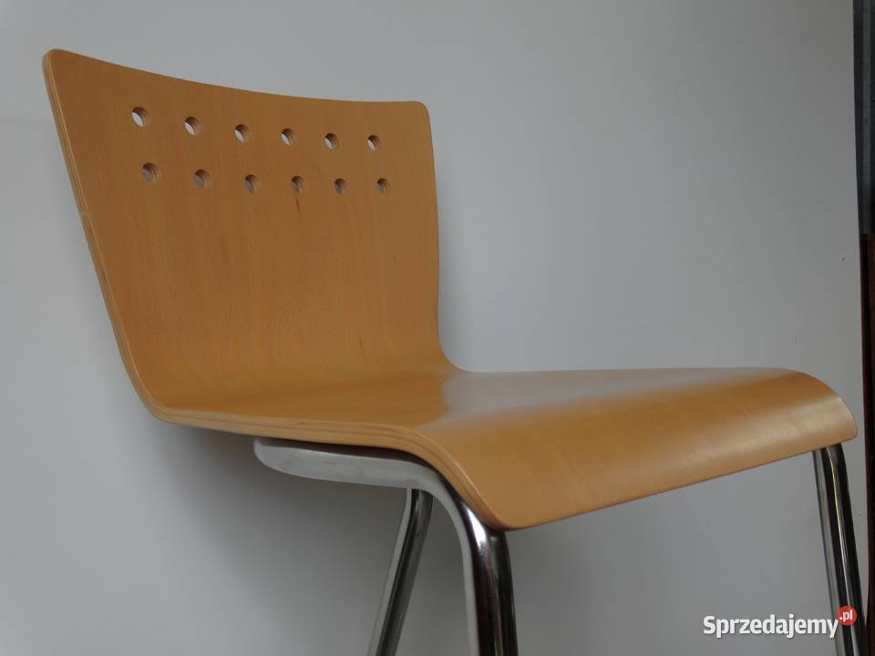 Krzesła hokery sklejka profilowana metal nikiel 50cm Nowy Sącz sprzedam