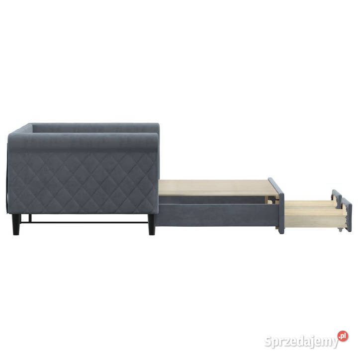 Sofa rozsuwana z szufladami ciemnoszara aksamit Warszawa sprzedam