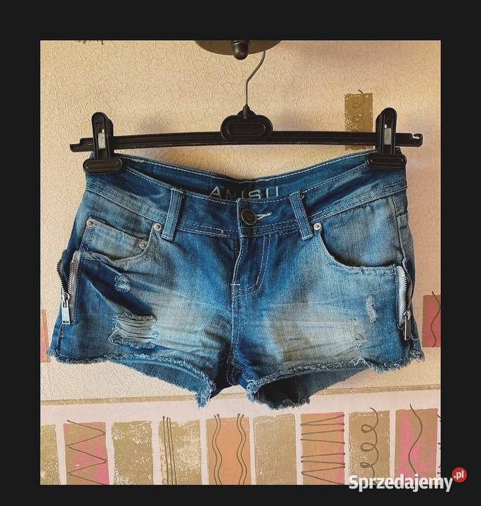 NOWE dżinsowe spodenki Szorty jeans Z ZAMKAMI Krótkie