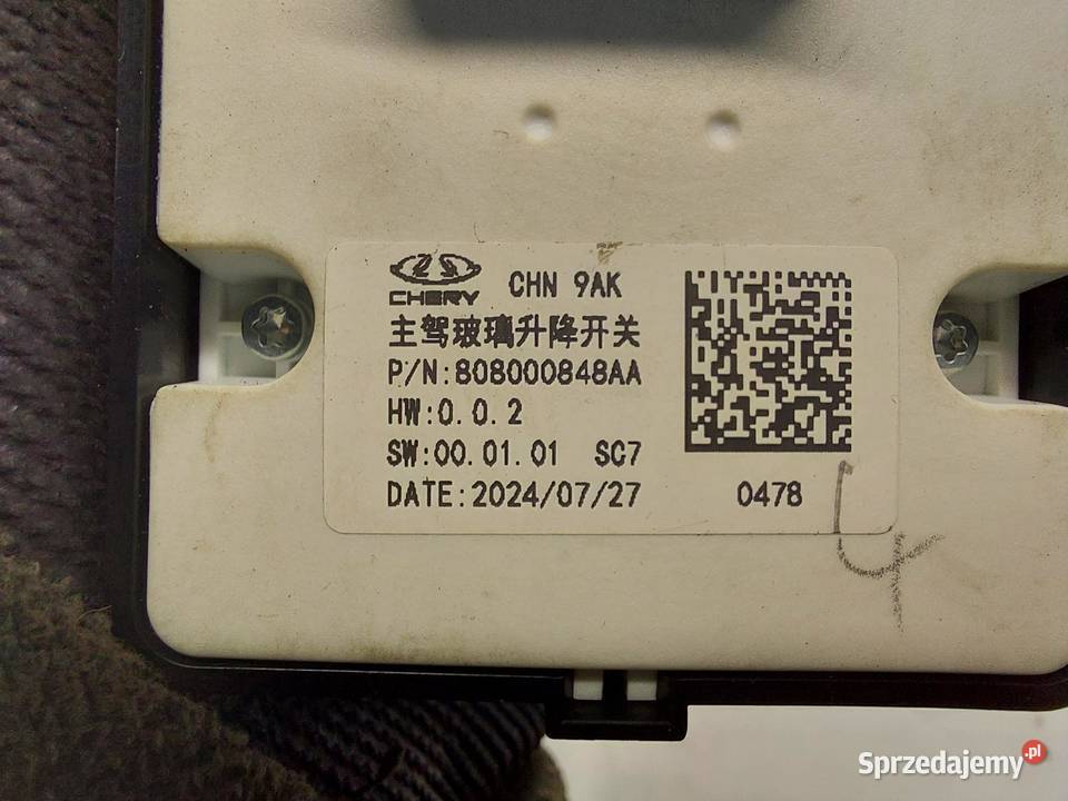 Chery Omoda 5 2024r panel przełącznik szyby szyb