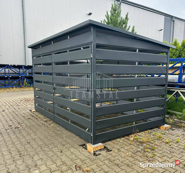 Wiata śmietnikowa 4x2m Antracyt furtka TS1139 Suwałki